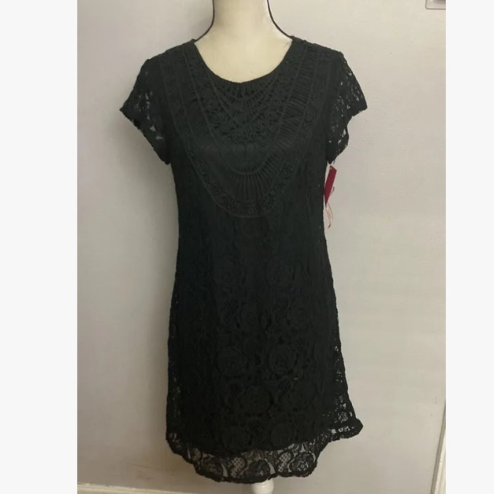 9-20 Xhilaration black lace dress Large NWT